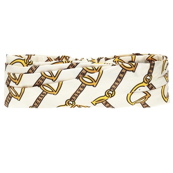 Gucci Silk Horse-bit Headband in White - Picture 1 of 6